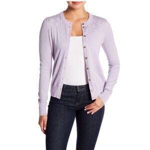 J. Crew Lavender Purple Button Front Long Sleeve Women's Cardigan Sweater